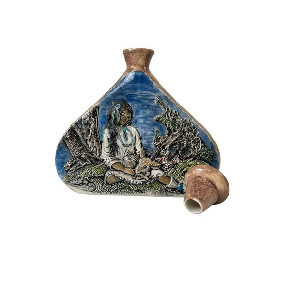 Pair of Vintage GRM 1986-1987 Way of life Native Decanter Pottery Art 10.5" Tall - Picture 11 of 15